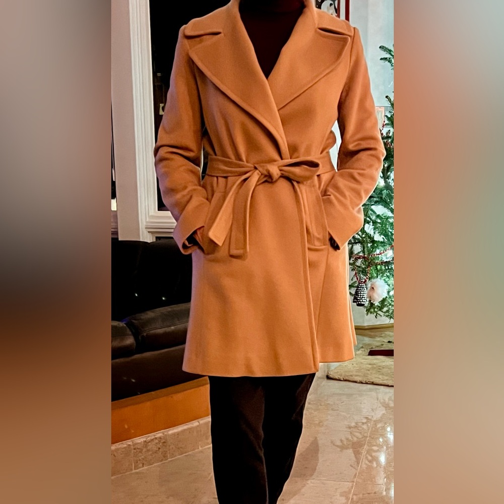Fleurette Belted Cashmere Wrap Coap